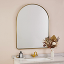ANDY STAR Arched Mirror, 26''x38'' Brushed Brass Arched Top Rounded Corner, Stainless Steel Antirust, 1'' Deep Set Wall Mounted Vertical Bathroom Mirror