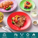 vancasso Bonita Dinnerware Set Muticolor Stoneware 12 Pieces Service for 4, Handpainted Spirals Pattern Stoneware Plates and Bowls Set