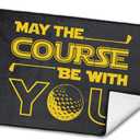May The Course Be with You Polyester and Cotton Blend Golf Towel, Funny Father Grandfather Boss Golfer Accessory Present, Golf Gift for Dad Golf Fan, Golf Towel Gift for Birthday Fathers Day (Black 4)