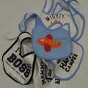 7Pcs Cotton Waterproof Baby Bibs Hook Loop Closure Newborn Bib Keepsake Baby Gift for Drooling Feeding Eating