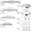 Chrome Grab Bar 4 Pack, Shower Grab Bar 12" 16" 20" 24" Bundle