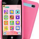 MOMILLA Toys Kids Smart Phone for Girls, 3.97" Cell Phone with Dual Cameras, Stickers & Frames, 200+ Games, 16GB Storage, Educational Mini Toddler Play Toy, Birthday Gift for Kids Age 3-10 (Bright Pink)