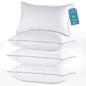 JOLLYVOGUE Pillows Queen Size Set of 4 for Sleeping, Soft and Supportive Bed Pillow with Down Alternative Filling for Side and Back Sleepers, Hotel Collection