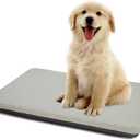 Panku Orthopedic Dog Beds for Median Dogs, Dog Pad for Crate with Durable Washable Waterproof Linen Removable Cover, Grey