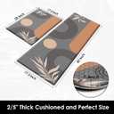 Kitchen Mats for Floor 2 PCS, Anti Fatigue Mat Set, Boho Cushioned Non Slip Waterproof Kitchen Rugs, Wipe Clean PVC Leather Runner for Sink, Laundry, Office, 17"x47"+17"x29", Drak Grey