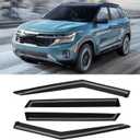 Window Rain Guards for Kia Seltos 2021-2025, Window Visor Guard Vent Wind Shade Deflector Rain Shield Protector Sun Visor for Seltos 21-25, Tape-on/Outside-Mount, 4 Pieces