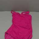 Tempt Me Women One Piece Swimsuits Tummy Control Bathing Suits Cutout Mesh Front Cross Swimwear (Small, Hot Pink)