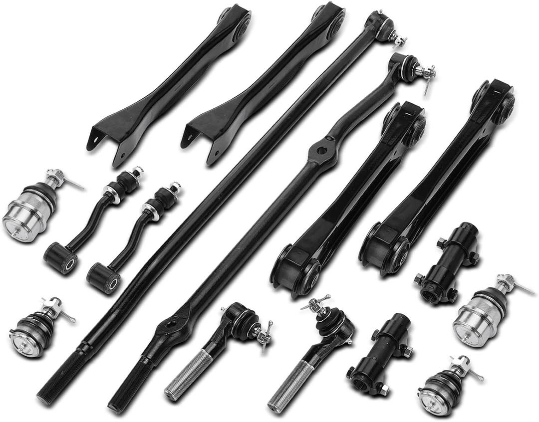 A-Premium Set of 16, Front Upper & Lower Control Arm, Sway Bar Link, Upper & Lower Ball Joint, Inner & Outer Tie Rod End, Compatible with Jeep Grand Cherokee 1993 1994 1995