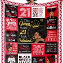 African American 21st Birthday Gifts for Her, Gifts for 21 Year Old Women Blanket 60"x50", 21st Birthday Decorations for Her, Afro-Americans Black Girl 21 Birthday Gift Ideas for Women