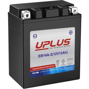 UPLUS YTX14AHL-BS Motorcycle Battery, EB14A-3 12V 12Ah SLA Batteries Maintenance Free Scooter ATV AGM Battery, Replacement for PTX14AHL-BS, GTX14AHL-BS, YUAM62H4L, YB14L-A2, 12N14-3A, YB14L-B2, ETX15L