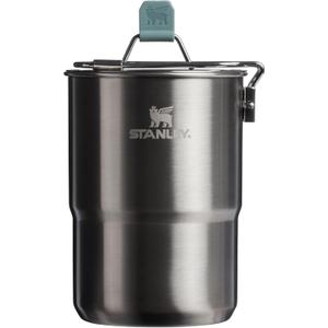 Stanley Wildfare Go - Juego de cocina de acero inoxidable de 4 piezas, olla y tapa de 32 onzas con mango plegable y bloqueo, 2 tazas apilables, artculos esenciales de campamento para tu cocina de