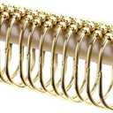 2 Lb. Depot Wide Shower Curtain Rings - Set of 12 Easy Glide Rollers with Decorative Gold Finish - Stainless Steel Shower Hooks for Straight and Curved Rods - Decorative and Durable for Any Bathroom