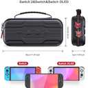 AXYBCOOL Switch 2 Case Compatible with Nintendo Switch 2(2025)/Switch/Switch OLED, Portable Hard Shell Switch 2 Travel Case for Accessories and Games with Cute Fox Shaped Zippers-Black