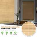 LazBlinds No Tools No Drill Cordless Bamboo Roman Shades, Privacy Room Darkening Window Treatment, Roll Up Bamboo Blinds for Window 47'' W x 64'' H, DP-Natural