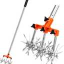 Rotary Cultivator Garden, Adjustable Garden Rotary Tiller - Rotary Cultivator Tool for Soil Mixing or Reseeding Grass Lawn Tiller