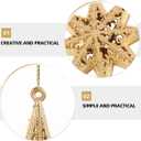 Cabilock 6 Pcs Gold Star Ornaments, Hanging Star Ornaments for Christmas Tree Christmas Tree for Holiday Wedding Party Festive Embellishments