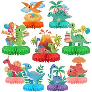 Dinosaur Birthday Party Supplies Kit - Dinosaur Themed Table Decorations with Honeycomb Centerpiece for Splendid Dinosaur Birthday Party Decorations