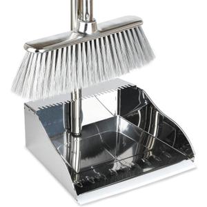 Indoor Soft Bristles Broom and Dustpan Angle Sweeping Dustpan and Broom with Long Handle for Kitchen Hardwood Floor Cleaning (Broom and Dustpan)