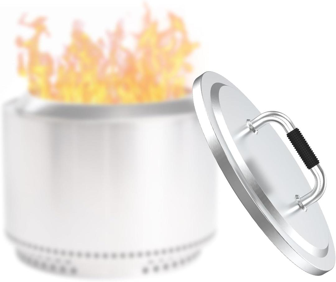 Fire Pit Lid for Solo Stove Bonfire 2.0-19.5" Stainless Steel Fire Pit Lid Cover with Heat-Resistant Handles, for Solo Stove Bonfire Accessories, Camping for Other 19.5" Firepit