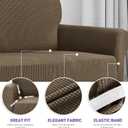 ZNSAYOTX Super Stretch Couch Cover Love Seat Sofa Covers for Living Room Dogs Pet Friendly Furniture Protector Spandex Loveseat Slipcovers with Anti Slip Foam Sticks (Brown, Loveseat)