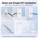 Cable Matters 2-Pack 1-Port 8K HDMI Wall Plate, Supports [8K@60Hz, 4K@120Hz, VRR, ALLM, HDR, HDCP 2.3], HDMI Wall Outlet, White