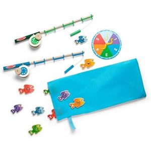 Melissa & Doug Catch & Count Wooden Fishing Game With 2 Magnetic Rods