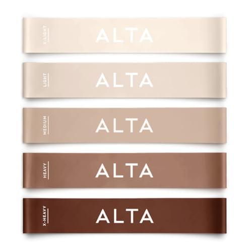 ALTA Mini Loop Bands for Exercise - Premium Durable Latex - Small Resistance Bands for Women, Booty Bands for Working Out, Leg Stretch Loops for Physical Therapy, Pilates Exercise Mini Bands Set