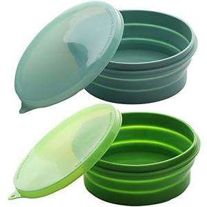 ME.FAN Silicone Collapsible Bowls - Silicone Folding Travel Bowl with Lids - Expandable Food Storage Containers Set - Portable, [27oz]