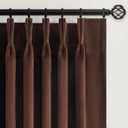 96 inches Long Brown Velvet Blackout Curtains for Living Room Bedroom Tan Luxury Vintage Room Darkening Thermal Insulated Pinch Pleated Drapes 1 Panel with Hooks Track,Sliding Door,Terracotta,W72