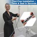 10 Pack Shower Hose Extension Connector Kit,1/2 to 1/2 Shower Hose Adapter,Applied to Connect Two Hoses, Includes Rubber Washers and 2 Plumber's Tapes for Leakproof Extension,304 Solid Stainless Steel