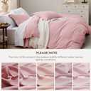 Bedsure Pink Duvet Cover King Size - 3 Pieces Prewashed Cotton-Like Polyester Extra Soft Bedding Set, Includes 1 Duvet Cover 104x90 Inches with Zipper Closure & 2 Pillow Shams, Comforter Not Included