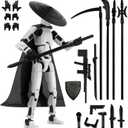 Already Assembled T13 Action Figure Accessories,Dummy 13 T13 Multi-Jointed Movable 3D Printed Toys (White)
