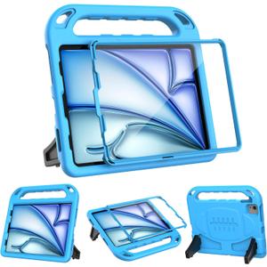 BMOUO Kids Case for iPad Air 11 inch M3 (2025)/M2 (2024), iPad Air 5th/4th Generation Case 10.9" (2022/2020), Shockproof Convertible Handle Stand iPad Air 11" M3/M2/Air 5th/4th Gen Case, Blue