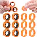 Cevioce Fidget Toys Adults,12 Pcs Magnetic Rings Silicone Spiky Sensory Rings,Fidget Magnetic Spinner Ring for Teens Boys Coolest Texture Autism Stress Relief Toy Birthday Gifts Classroom Prizes Kids