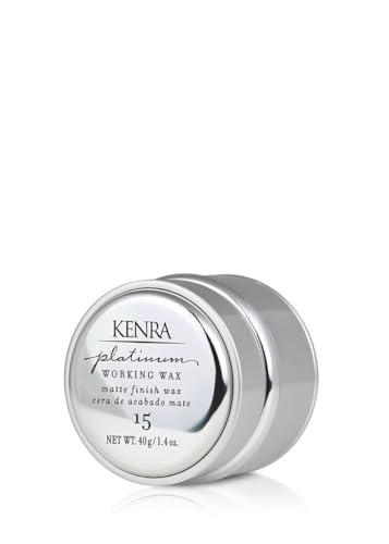 Kenra Professional Platinum Working Wax 15 | Matte Finish Styler | Provides Medium, Flexible Hold | Non-Greasy | Crème-Based Formula To Texturize & Mold Styles | All Hair Types | 1.4 fl. Oz