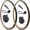 Generic 27x1-1/4 Gumwall Vintage Road Bike Tire Tube and Rim Strip Replacement Kit with Tire Levers