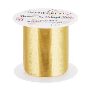 BENECREAT 28 Gauge 164 Yards Jewelry Beading Wire Light Gold Tarnish Resistant Copper Wire for Beading Wrapping and Other Jewelry Craft Making