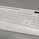 Wireless Keyboard and Mouse Combo - Full-Sized Ergonomic Keyboard with Wrist Rest, Phone Holder, Sleep Mode, Silent 2.4GHz Cordless Keyboard Mouse Set for PC, Laptop - Trueque (Pure White, 1 Pack)
