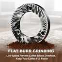 Electric Flat Burr Coffee Grinder, Coffee Grinder with 17 Grind Settings, Coffee Beans Grinder with Removable Burr, Large Capacity Bean Hopper & Compact Design for Home&Office