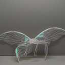 Fairy Wings for Adults Butterfly Fairy Costume for Women Girls Halloween Cosplay Accessories (White)