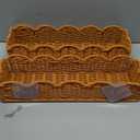 Nursery Book Shelves 2PCS Scalloped Book Shelf for Kids Rooms Artificial Rattan Nursery Bookshelf Wall Hanging Floating Book Shelves for Wall Bedroom Living Room Decor