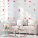6 PCS Artificial Rose Flowers Hanging Decorations, Dangling Fake Rose with Hooks Spring Party Decorations for Wedding Party Background Birthday Anniversary Arch Decor (Pink)