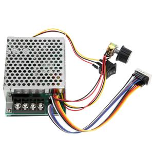 PWM DC Motor Speed Controller, DC 10-55V 60A LED Display Stepless 12V 24V 36V 48V DC Brushed Motor Speed Controller with Adjustable Potentiometer and Forward-Brake-Reverse Switch