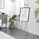 Deco 79 Metal Display Easel Large Adjustable 3 Tier Floor Standing Easel with Chain Support, Display Stand 16" x 19" x 57", Gold