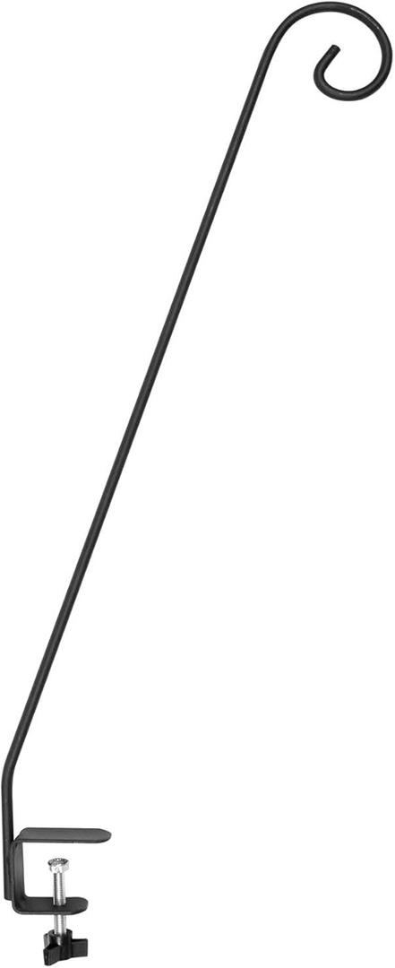 Deck Hook, Double Forged Solid Metal Single Piece Rod, Ideal for Bird Feeders, Plant Hangers, Coconut Shell Hanging Baskets,Lanterns, Wind Chimes and Suet Basket, Black  