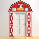 Farm Animal Party Decorations-3 Pcs Farm Themed Door Banner Barnyard Hanging Farm Birthday Photo Booth Backdrop for Animal Birthday Decorations