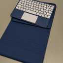 Harvopu Compatible for iPad 11th 10th Generation Case with Keyboard, Folio Cover with Pencil Holder, Multi-Touch Trackpad, 7 Color Backlit, Detachable Keyboard for iPad (A16) 11th/10th Gen (Navy Blue)