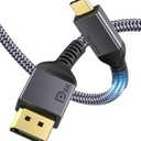 Maxonar USB C to DisplayPort VESA Certified, 8K 60Hz Non-Bidirectional Type C to DP Cable 6.6FT/2M(4K 60Hz 144Hz 120Hz) 32.4Gbps 1.4 HBR3 Alt Mode Video Adapter for iM1 MacBook Pro Mac mini, XPS 15