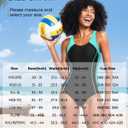 Tempt Me Women One Piece Swimsuits Athletic Racerback Swimwear Training Exercise Slimming Bathing Suit (Black, L)