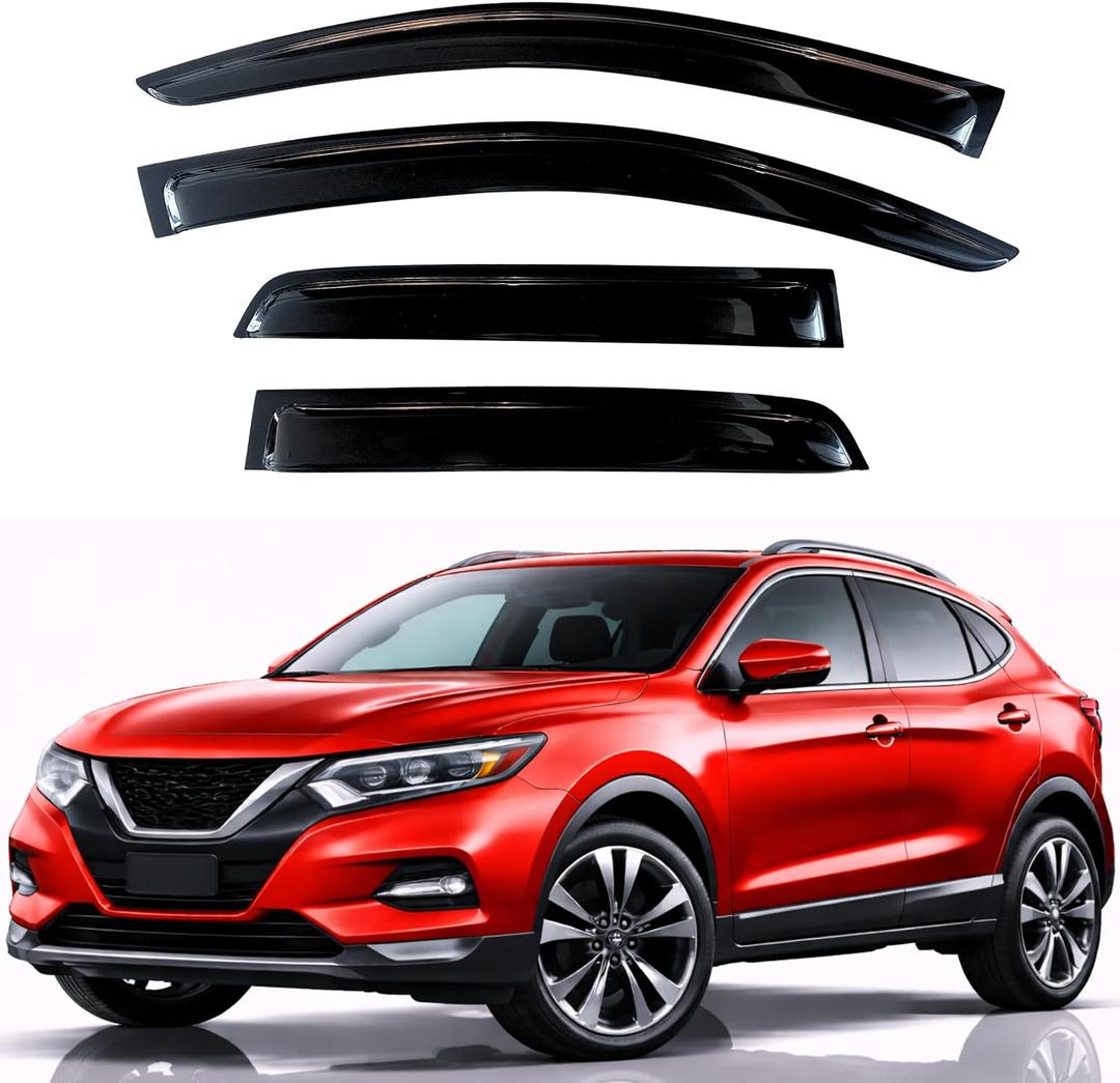KPY Rain Guards Fit for 2017-2022 Nissan Rogue Sport, Out-Channel Window Visors Vent Wind Deflectors 4PC, Car Accessories for 17-21 Nissan Qashqai (Sport Model Only)
